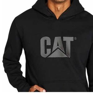 NWT CAT Caterpillar Trademark Men’s Black Hoodie Sweatshirt SZ XL